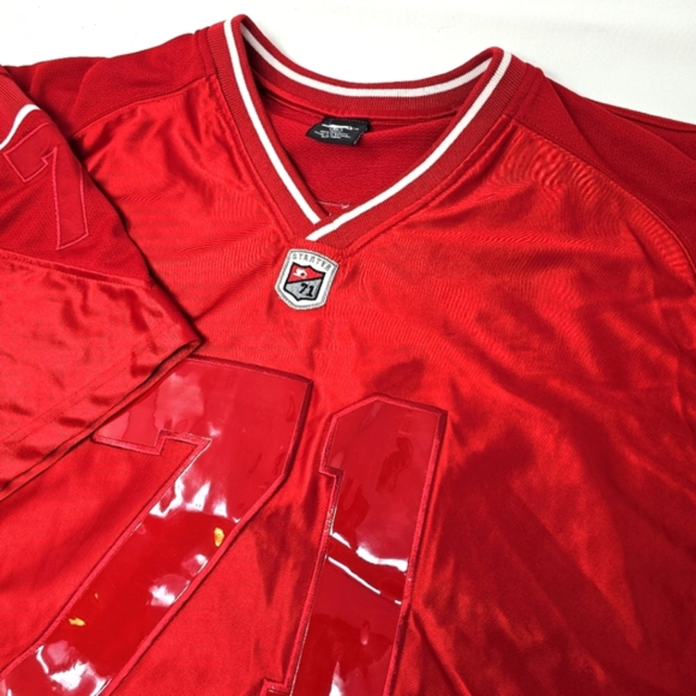 Vintage Starter Jersey Men's‎ #71 Pullover Triple Red Size XL Polyester Read.